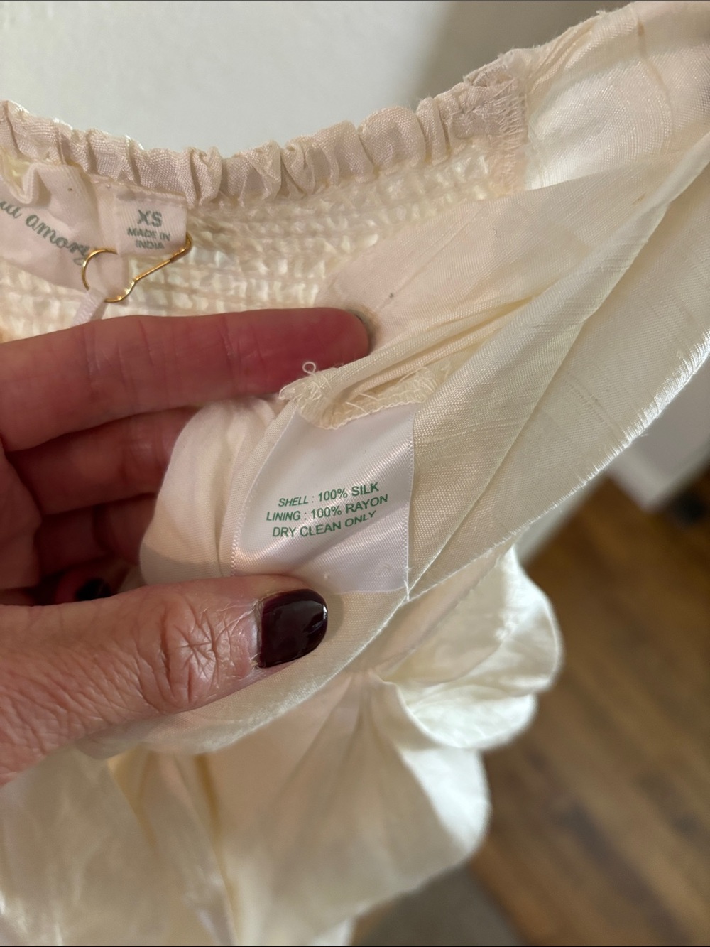 Julia Amory Cartagena Wrap Skirt Ivory Silk - Picture 5 of 7